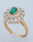 Diamond Ring With Natural Emeralds