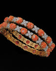 Diamond Bangles With Naural Corals