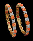 Diamond Bangles With Naural Corals