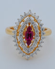 Diamond Ring With Natural Ruby