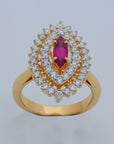 Diamond Ring With Natural Ruby