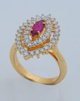 Diamond Ring With Natural Ruby