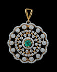 Diamond Pendant With Changeable Natural Emeralds/Rubies And Blue Sapphires