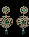 3 In 1 Diamond Earrings With Changeable Natural Emeralds And Rubies