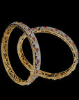 Diamond Bangles With Natural Rubies