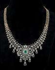 2 In 1 Diamond Necklace With Changeable Natural  Emeralds and Rubies