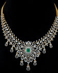 2 In 1 Diamond Necklace With Changeable Natural  Emeralds and Rubies