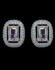 Diamond Earrings With Multi Color Sapphires