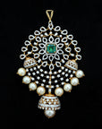 5 In 1 Diamiond Necklace With changeable Natural Emeralds/Rubies And Pearl Drops