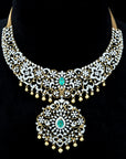 2 In 1 Diamond Necklace With Changeable Natural Emeralds/Rubies