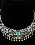 2 In 1 Diamond Necklace With Changeable Natural Emeralds/Rubies