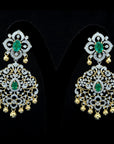 2 In 1 Diamond Earrings With Changeable Natural Emeralds/Rubies