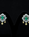 2 In 1 Diamond Earrings With Changeable Natural Emeralds/Rubies