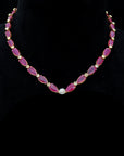 Diamond Necklace with Natural Rubies and Yellow Sapphires