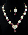 Diamond Necklace With Natural Rubies And Corals