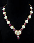 Diamond Necklace With Natural Rubies And Corals