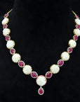 Diamond Necklace With Natural Rubies And Corals