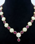 Diamond Necklace With Natural Rubies And Corals