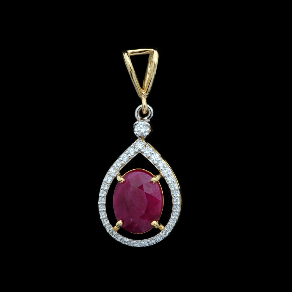 Diamond Necklace With Natural Rubies And Corals