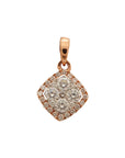 Dainty Square Diamond Earrings And Pendant Set