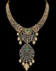 Emerald and Diamond Necklace and Earrings Set