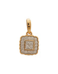 Square-shaped Diamond Pendant And Earrings Set