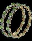 Diamond Bangles with Natural Peridot