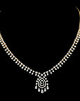 18K Gold and EVVS Diamond Necklace and Earrings Set