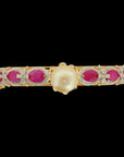 Diamond Bracelet With Rubies And Pearls