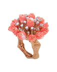 Pink Coral Tulips and Diamond Ring