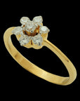 Gold and Diamond Floral Ring (South Indian)