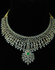 4-in-1 Diamond Choker and Pendant with changeable Natural Emerald/Rubies