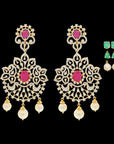 Changeable Emerald/Ruby and Diamond Earrings