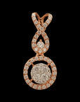 Diamond Earrings And Pendant Set In Rose-Gold