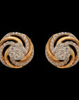 Spiral Round Diamond Earrings And Pendant Set