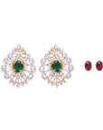 Ruby Emerald Changeable Diamond Earrings