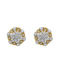 Diamond Hexagon Stud Earrings