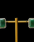 3 In 1 Diamond Earrings with Natural Emeralds and Corals