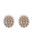 Diamond Oval Stud Earrings