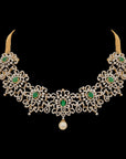 Emerald And Diamond Convertible Set Necklace and Earrings