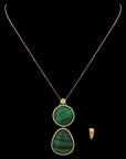 Diamond Pendant with Natural Malachite