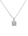 Diamond Illusion Pendant Earrings Set