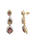 Multicolor Spinel Diamond Pendant Earrings Set