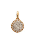 Classy Round Diamond Earrings And Pendant Set