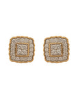 Square-shaped Diamond Pendant And Earrings Set