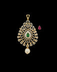 Changeable Natural Emerald/Ruby and Diamond Pendant