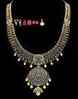 3-in-1 Emerald/Ruby and Diamond Necklace