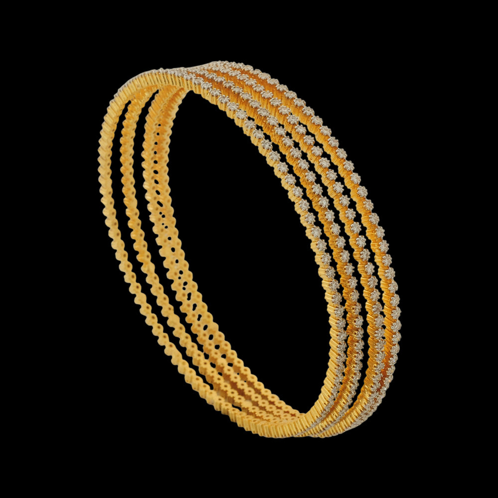 Elegantly Pretty Gold and Diamond Bangles