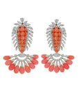 Bright Coral and Diamonds Earrings 17206