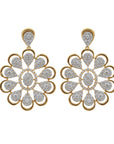 Floral Diamond Pendant And Earrings Set